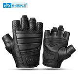 Goat Leather Cycling Gloves Summer Men Sport Gym Motorcycle Bicycle Half Finger Gloves Shockproof 2020 MTB Bike Gloves