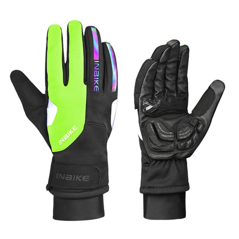 Winter Thermal Bike Gloves Touch Screen MTB Bicycle Gloves with Thick Gel Padded Men Reflection Skiing Cycling Gloves