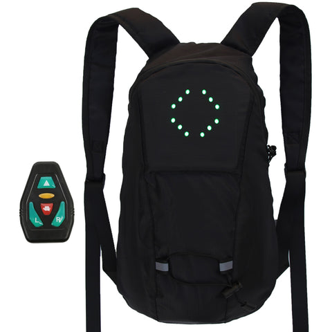 LED Wireless Cycling Vest MTB Bike Bag Warning Remote Control