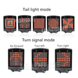 64 LED Bicycle Rear Tail Light With Wireless Remote Control Bike Turn Signals