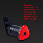 Bicycle Brake Light Bike Rear Light Auto Start/Stop Brake Sensing Waterproof LED Flashlight USB