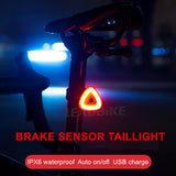 Bicycle Taillight Auto On/Off with Brake Sensor Bike Rear Light