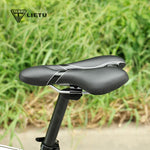 Bicycle Saddle MTB Road Bike Front Seat Silicone PU Foam Cushioned CR-MO Bow Mid Hollow Twin Tail Comfy Shock Absorption