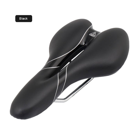 Bicycle Saddle MTB Road Bike Front Seat Silicone PU Foam Cushioned CR-MO Bow Mid Hollow Twin Tail Comfy Shock Absorption