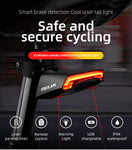 Bike Bicycle Rear Light Laser Tail Lamp Smart USB Rechargeable