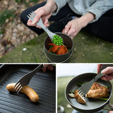 Lightweight Titanium Cutlery Knife Fork Spoon Ultralight Portable High Strength Three in One Cutlery