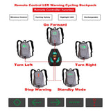 LED Wireless Cycling Vest MTB Bike Bag Turn Signal Light