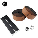 Bicycle Handlebar Tape Road Bike PU Leather Perforated Belt Breathable Soft