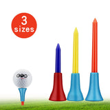 Pack of 30 pcs Golf Tees Plastic Golf Tee Durable Rubber Cushion Top Multi Color Length 56mm 72mm 83mm