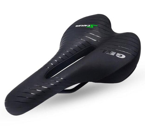 Bicycle Saddle W/ 8 LED Taillight Shock Absorption Gel Intensity Foam  Seat PU Leather Comfy Durable Use MTB Road Seat