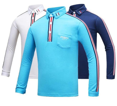 1pc Golf long sleeved clothes for boy T-shirt Children's Boy's Breathable Moisture Absorption