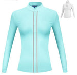 1pc Women Golf Clothing Long Sleeve T-Shirt Sunscreen Anti-UV Autumn Winter Warm Stand Collar Slim Womenswear
