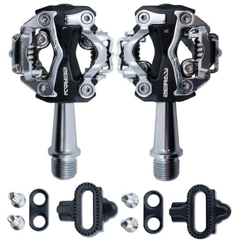 Mountain Bike Pedals Double Sided Compatible SPD System Self-Locking Bearings