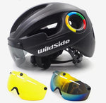 Riding Helmet Men's and Women's Glasses Integrated Magnetic Suction Goggles