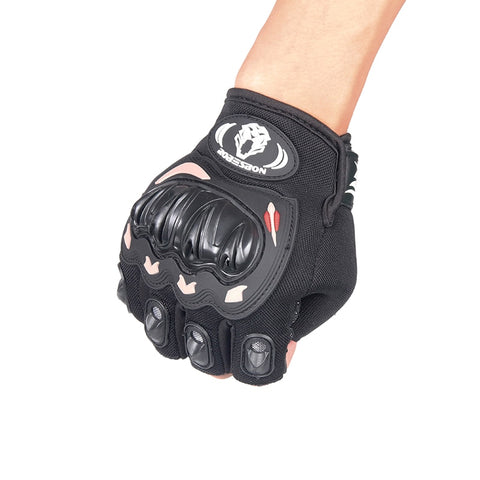 Bicycle Riding Hand Protection Mittens Cycle Riding Hand Wear Elastic Warrior Style Adult Unisex Short Finger Gloves
