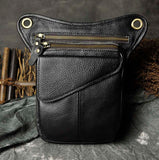 Real Leather Men Multifunction Design Casual Sling Shoulder Messenger Bag Fashion Travel Waist Belt Pack vintage leather waist pack drop leg bag