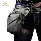 Real Leather Men Multifunction Design Casual Sling Shoulder Messenger Bag Fashion Travel Waist Belt Pack vintage leather waist pack drop leg bag