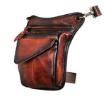 Real Leather Men Multifunction Design Casual Sling Shoulder Messenger Bag Fashion Travel Waist Belt Pack vintage leather waist pack drop leg bag