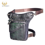 Real Leather Men Multifunction Design Casual Sling Shoulder Messenger Bag Fashion Travel Waist Belt Pack vintage leather waist pack drop leg bag