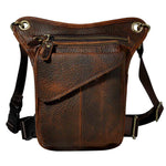 Real Leather Men Multifunction Design Casual Sling Shoulder Messenger Bag Fashion Travel Waist Belt Pack vintage leather waist pack drop leg bag