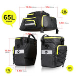 Mountain Road Bicycle Bike 3 in 1 Trunk Bags Cycling Double Side Rear Rack Tail Seat Pannier Pack Luggage Carrier