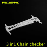 Risk Stainless Steel Go/No-go Bike  3 in 1 Chain Checker MTB Bike Road Bicycle Chain Wear Loss Indicator Checker W/Chain Hook