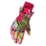 Snowboard Gloves Polyester Printed Waterproof Windproof Gloves